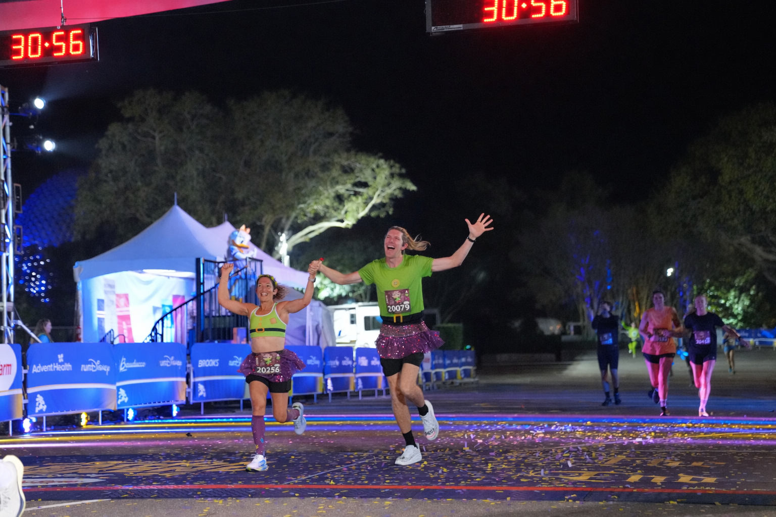 Mike Sego and friends crossing the finish line